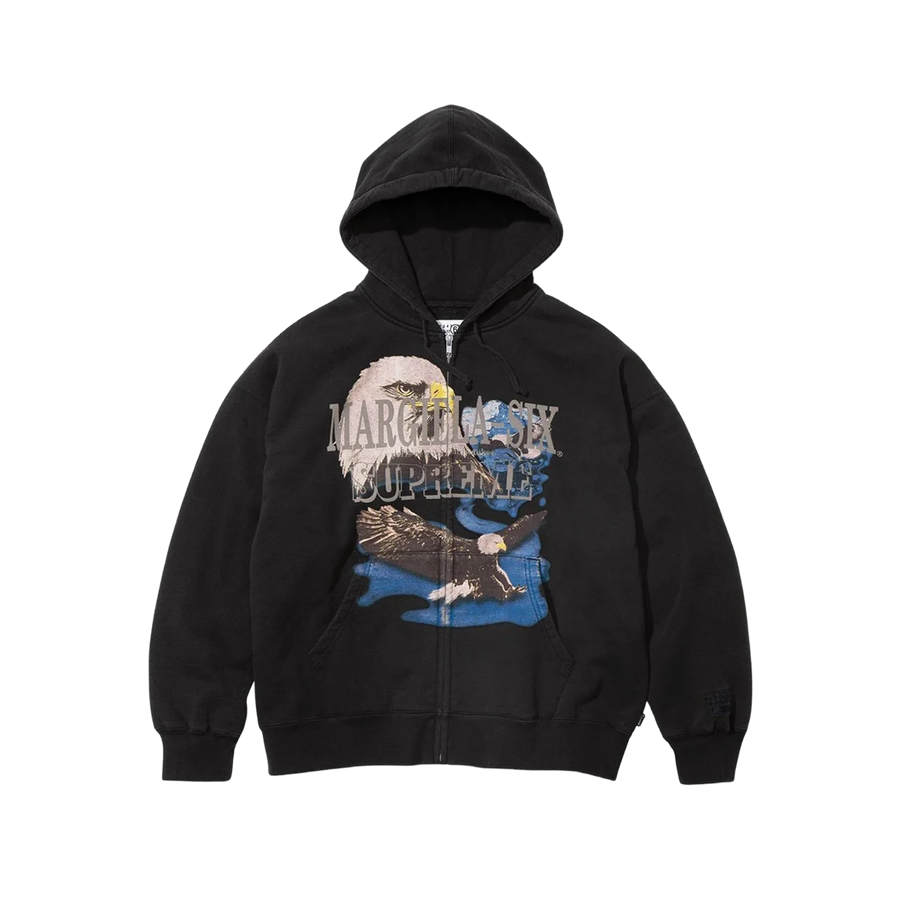 Supreme MM6 Maison Margiela Eagle Zip Up Hooded Sweatshirt Black
