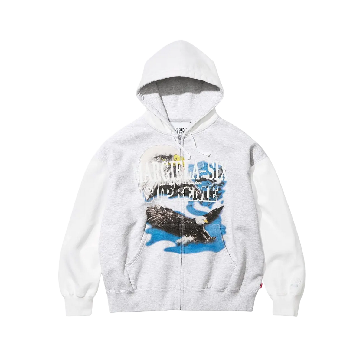 Supreme MM6 Maison Margiela Eagle Zip Up Hooded Sweatshirt Grey