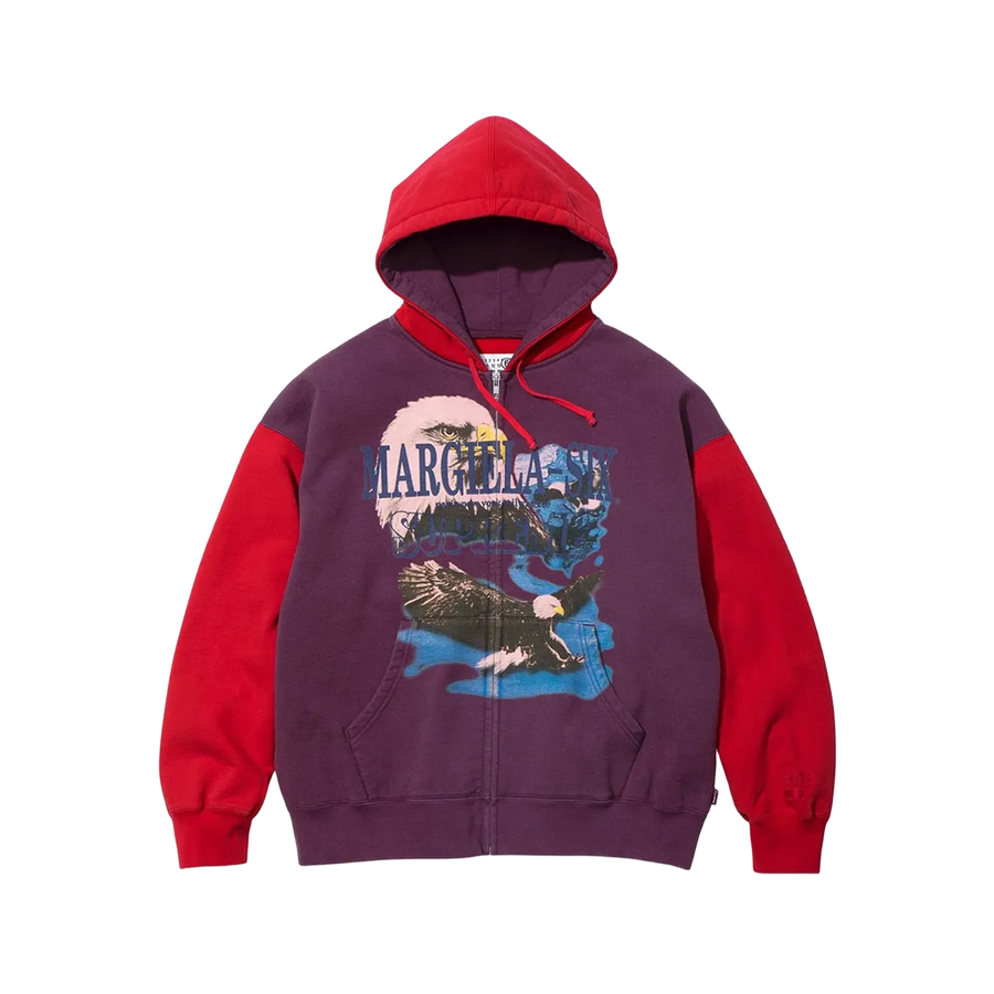Supreme MM6 Maison Margiela Eagle Zip Up Hooded Sweatshirt Purple