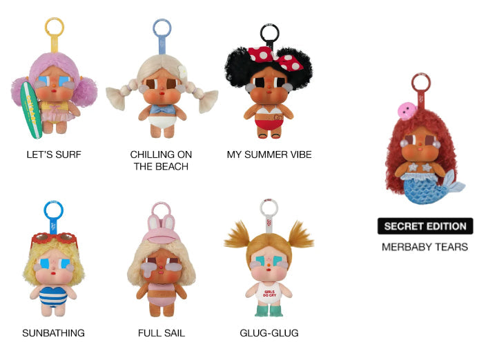 Pop Mart Crybaby Vacation Mode On Series Vinyl Plush Pendant Sealed Case