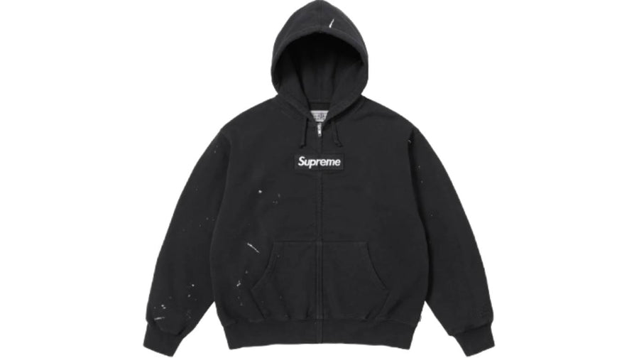 Supreme MM6 Maison Margiela Box Logo Zip Up Hooded Sweatshirt Black