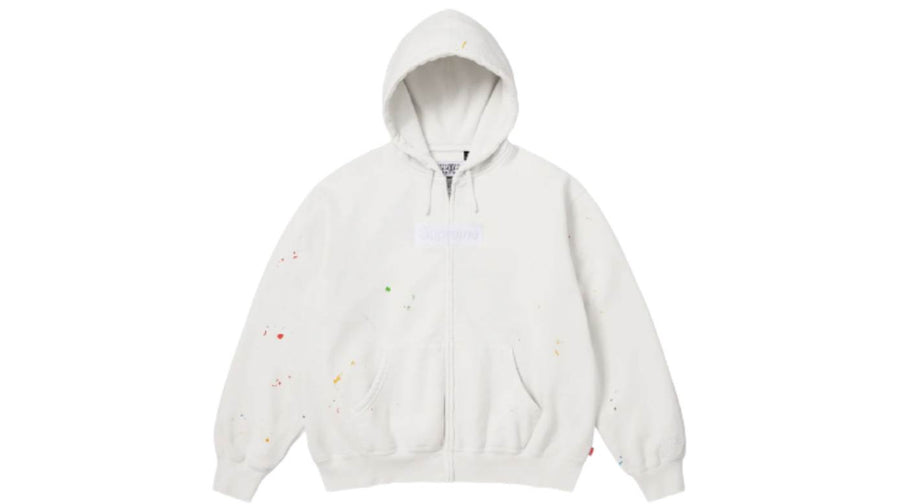 Supreme MM6 Maison Margiela Box Logo Zip Up Hooded Sweatshirt White