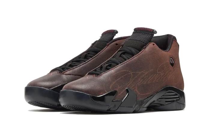 The Mowalola x Air Jordan 14 Black Burnt Red