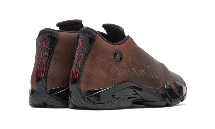 The Mowalola x Air Jordan 14 Black Burnt Red