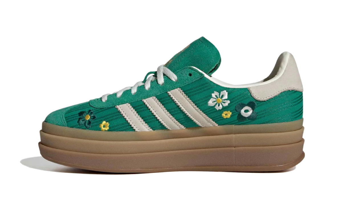 Liberty London x adidas Gazelle Bold Green Off White