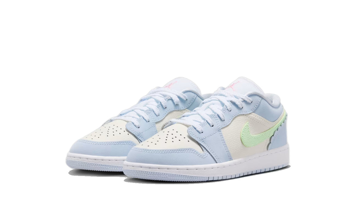 Air Jordan 1 Low SE Half Blue Sail Vapor Green (GS)