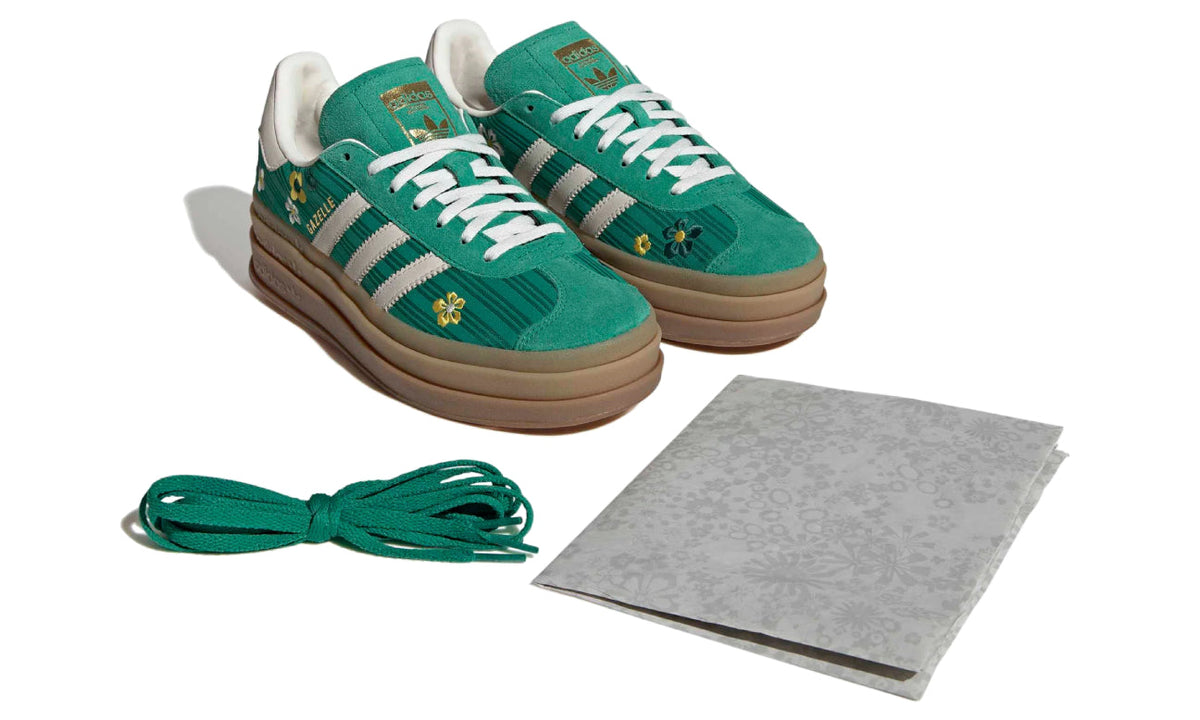 Liberty London x adidas Gazelle Bold Green Off White