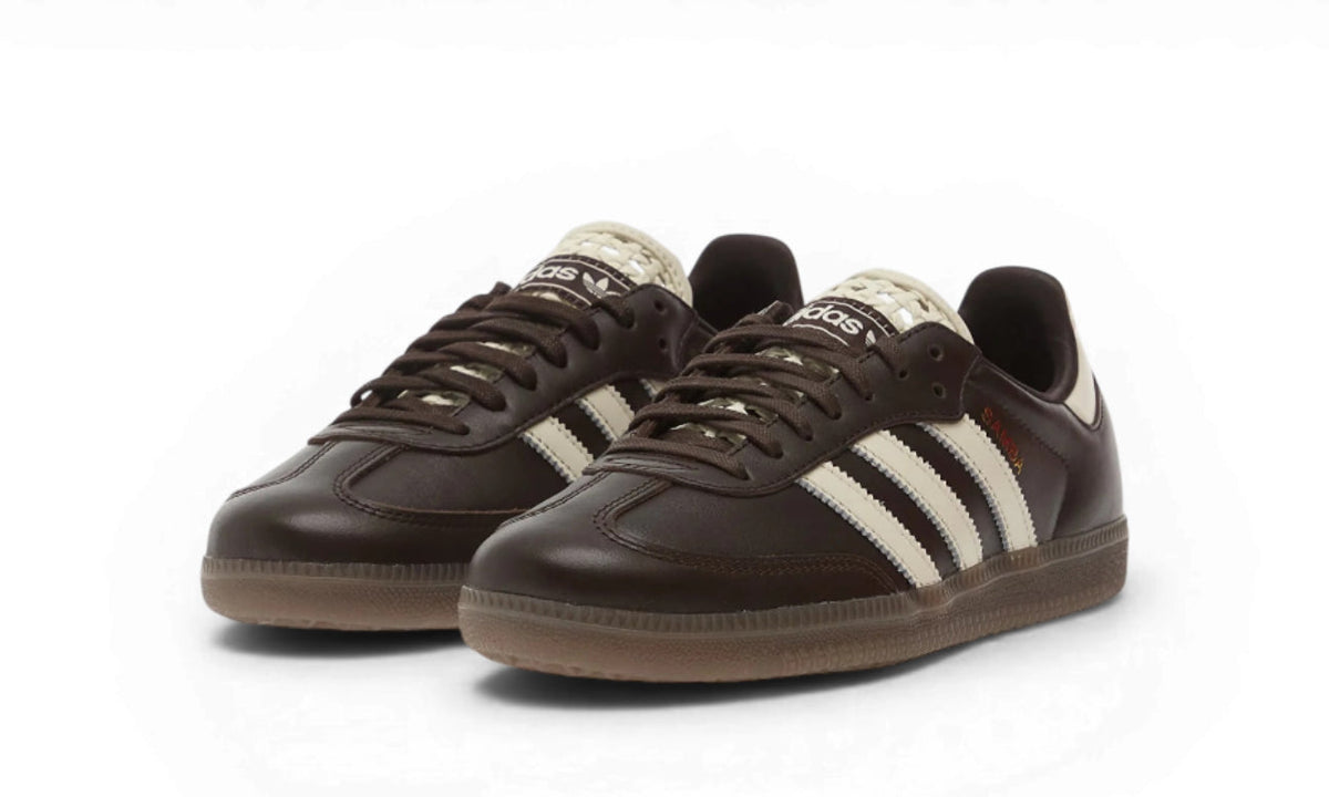 Adidas Samba OG Basketweave Tongue Aurora Coffee Off White