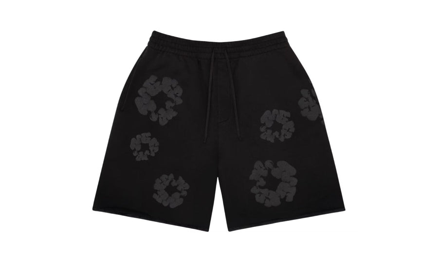 Denim Tears Faded Mono Cotton Wreath Sweatshorts Black