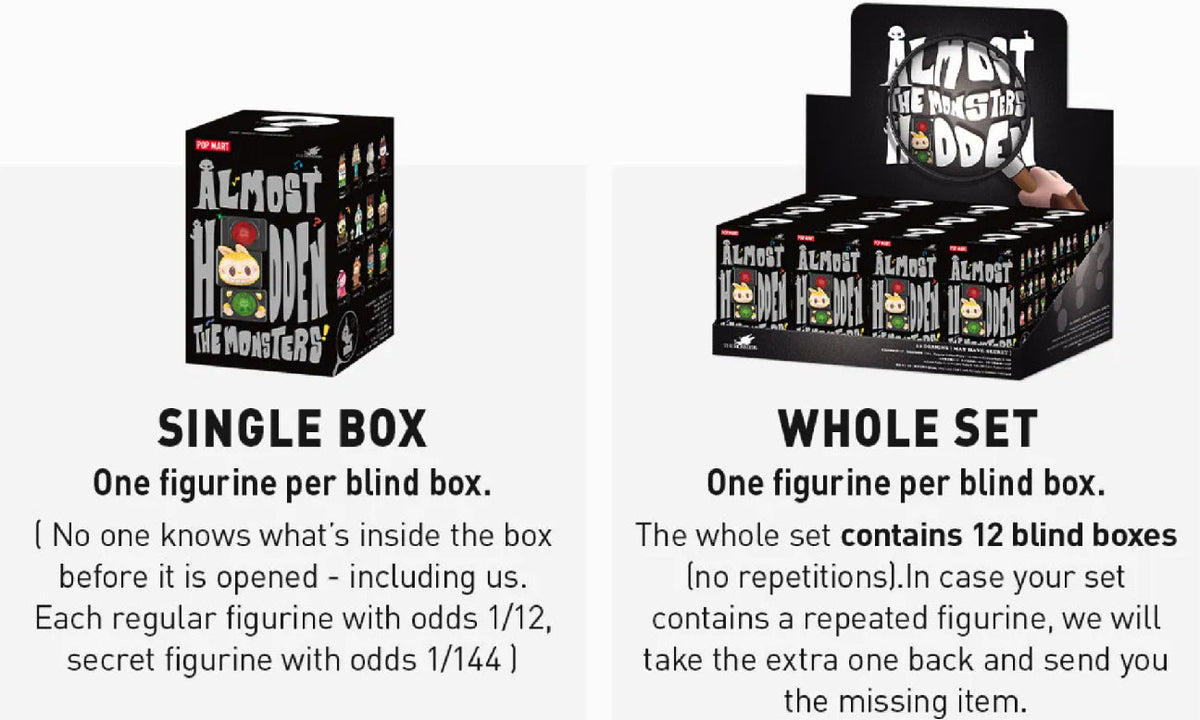 Pop Mart Labubu The Monsters Almost Hidden Series Figures Sealed Case